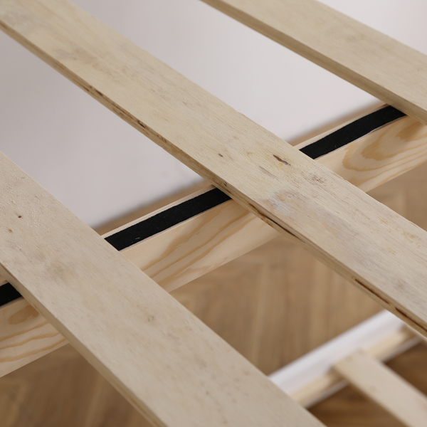 白色 油漆面 松木+胶合板 头尾横撑护栏 Twin 儿童木床 直梯 可拆分成单层床 双层床-19