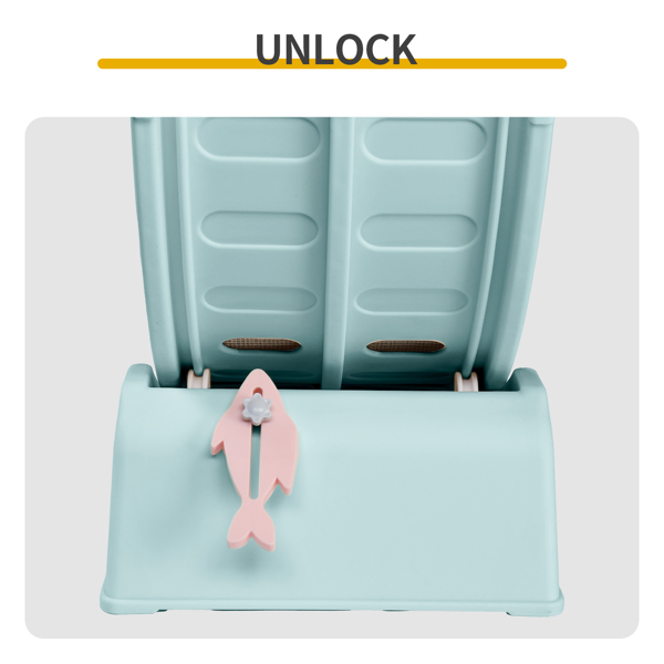 80*34*86CM 浅蓝色 PP 轨道连接片组装 圆形配绿色地毯+1根逗猫棒 15kg 猫跑步机-8