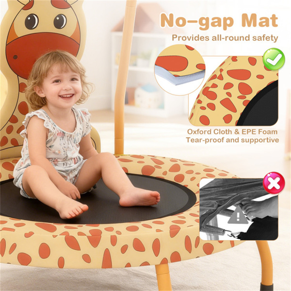 长颈鹿迷你幼儿蹦床，带泡沫垫手柄防滑脚，适合室内玩耍-8