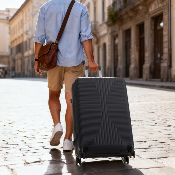 非TSA海关锁单个20寸 PP拉杆箱 20in PP 黑色-15