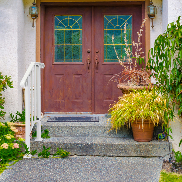 【替换14480547】哑光白色 1阶  镀锌铁 庭院楼梯扶手-8