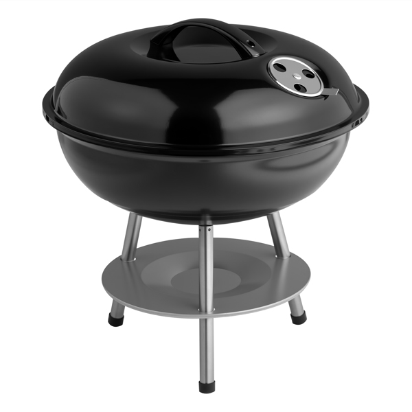 38*38*41CM 黑色 小款烟熏炉 圆盘型 铁制 碳烤炉-1