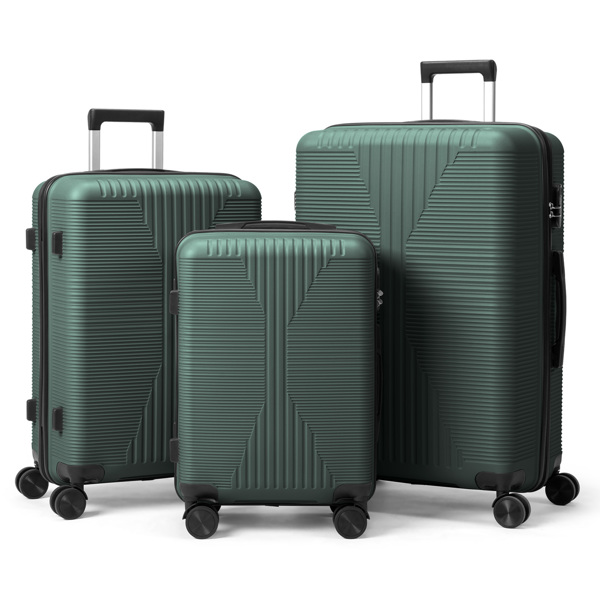 非TSA海关锁三合一 PP拉杆箱 20in 24in 28in PP 墨绿色-24