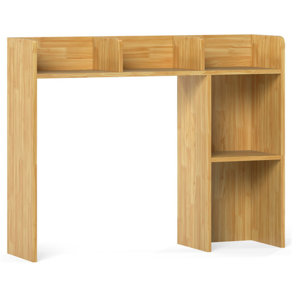 米色桌面书架，适用于27英寸/68.58厘米显示器，93.98×25.40×73.66厘米工程木桌把手，带防倾倒套件，容量100磅-2