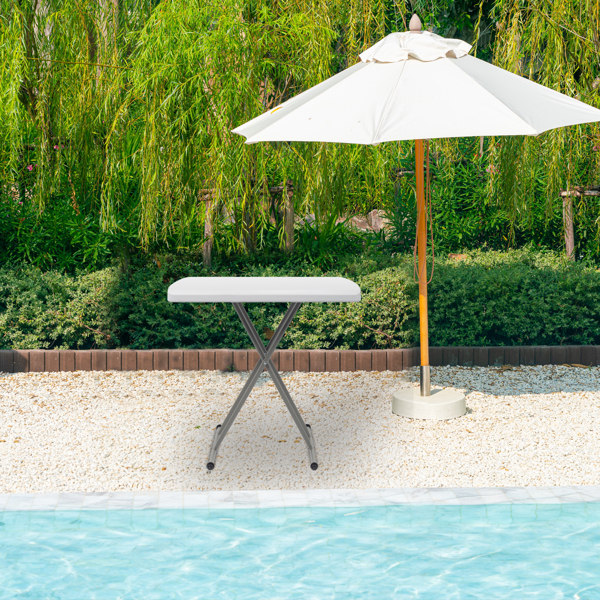 【替换59374361】30*20in 白色 可升降 庭院塑料折叠桌-21