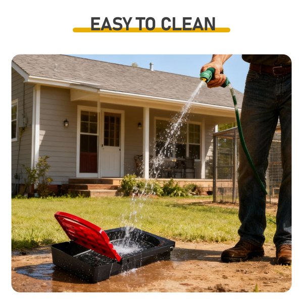 8隔间 106*52*79cm 斜顶房屋 红色 铁+塑料 喂食用品-5