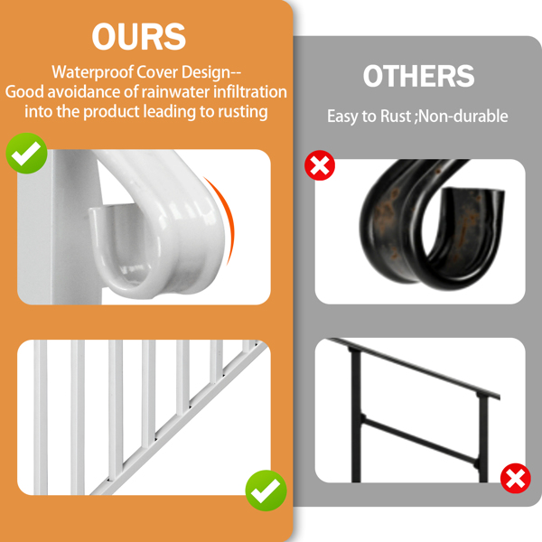 【替换19939750】哑光白色 4阶  庭院楼梯扶手-8