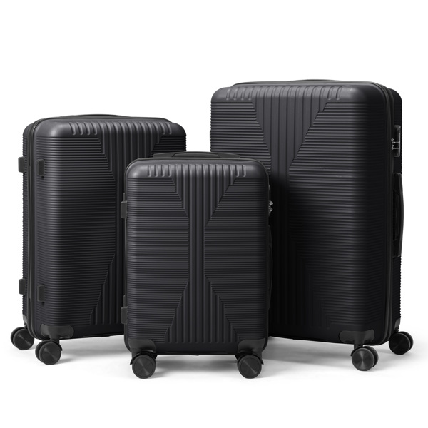非TSA海关锁三合一 PP拉杆箱 20in 24in 28in PP 黑色-12