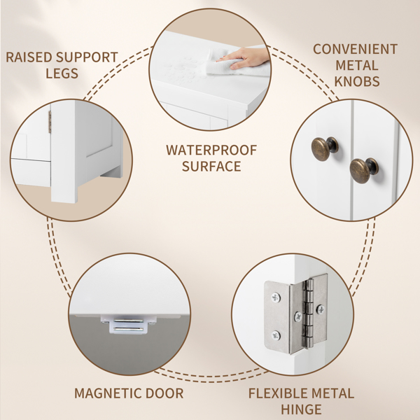白色  密度板喷漆 竖纹 60*30*110cm 4门 浴室立柜-13