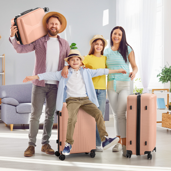 非TSA海关锁三合一 PP拉杆箱 20in 24in 28in PP 粉色-14