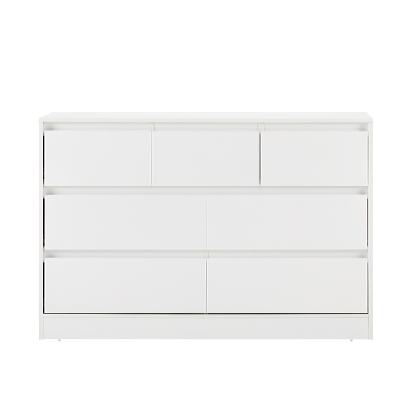 白色  P2刨花板  120*40*80cm  三层七抽 抽屉柜 现代 1pcs-9