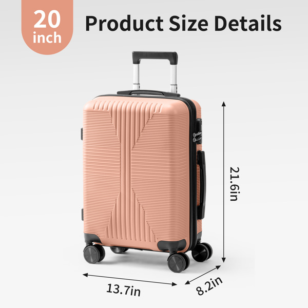 非TSA海关锁单个20寸 PP拉杆箱 20in PP 粉色-8