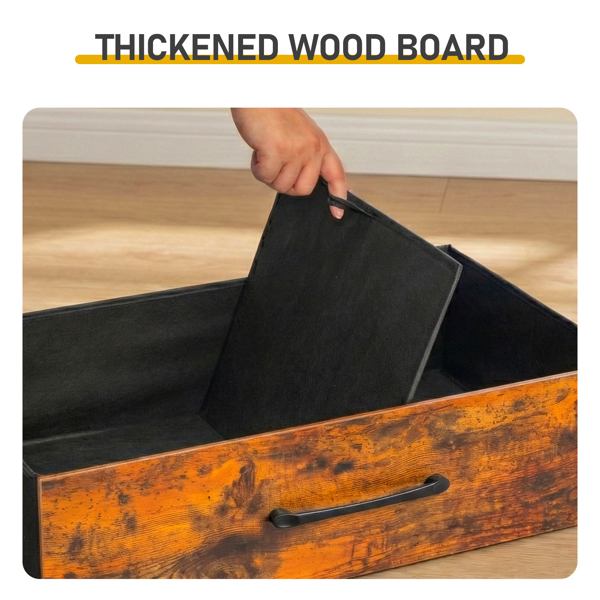 复古木 刨花板+无纺布 贴三胺 134*40*67cm 双排3层6抽 抽屉柜 饰面布抽柜-9