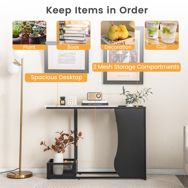 43.5英寸多功能防水控制台，易于组装的沙发边桌，用于相框和植物展示-7