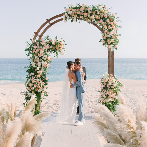 7ft 深棕色 圆弧顶 竖格 木拱门-14