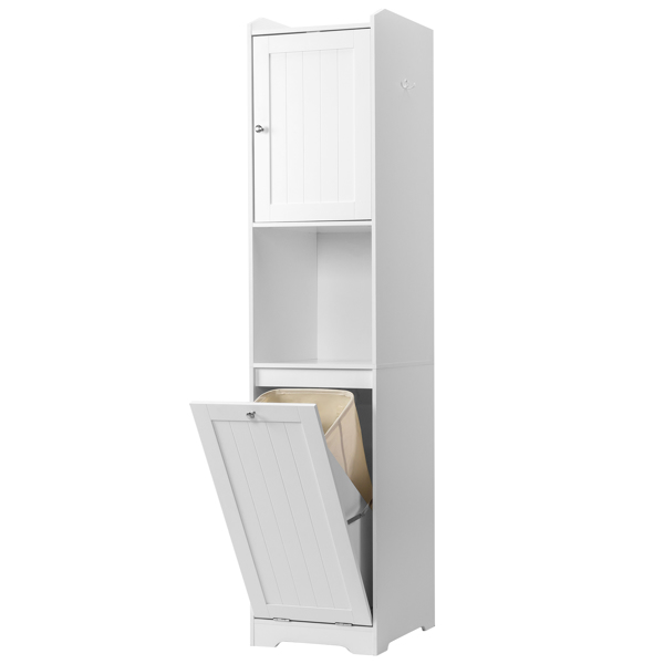 白色 刨花板三胺贴面 竖纹 40*40*180cm 1门+带无纺布收纳袋下翻门抽 浴室立柜-15