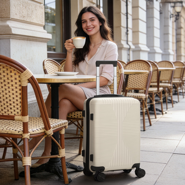 非TSA海关锁单个28寸 PP拉杆箱 28in PP 米白色-2