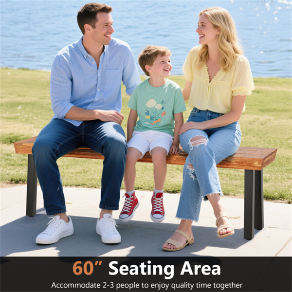 多功能相思木花园长椅，可调节脚垫户外餐桌-2