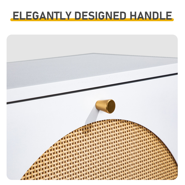 藤面3翻斗 鞋柜 刨花板 54*24*135 cm  白色-8