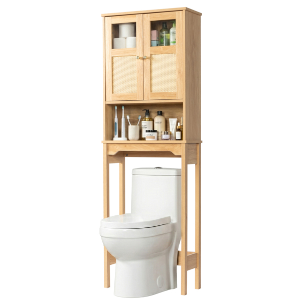 原木色   刨花板三胺贴面带藤面 60*22*170cm 双门 马桶柜-4