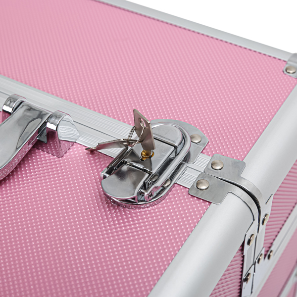 【SM】四合一铝合金拉杆化妆箱纹绣箱 粉色-34