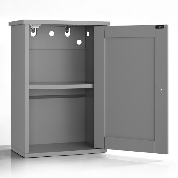 灰色 P2密度板喷漆 34.6*20*50cm 单门一搁架 浴室壁柜-14