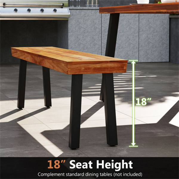 多功能相思木花园长椅，可调节脚垫户外餐桌-6