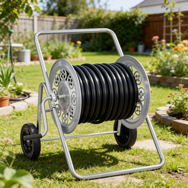 175FT水管车 76*58*70.5CM  银色 PVC实心轮 复古花纹 水管车-10