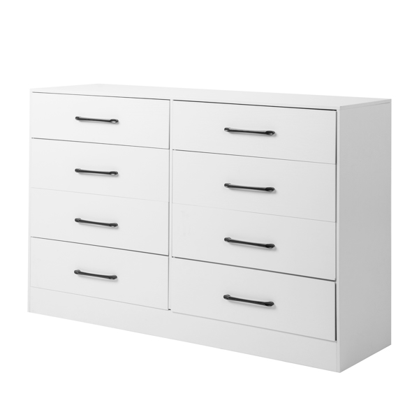 白色 刨花板+无纺布 贴三胺 134*40*86cm 双排4层8抽 抽屉柜 饰面布抽柜-2