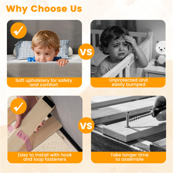 灰色软垫幼儿床天鹅绒木制板条框架，适合儿童，无床垫-10