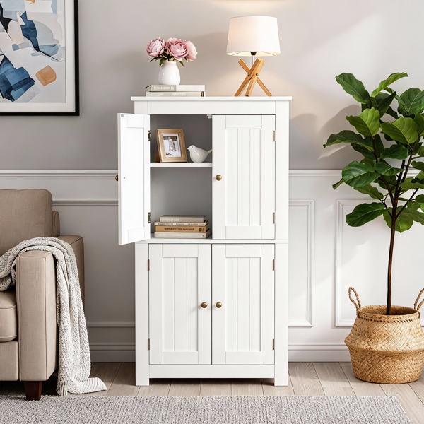 白色  密度板喷漆 竖纹 60*30*110cm 4门 浴室立柜-7