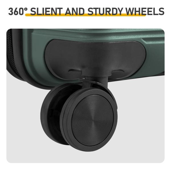 非TSA海关锁单个28寸 PP拉杆箱 28in PP 墨绿色-5