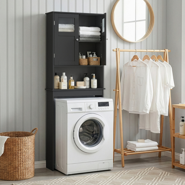 黑色 密度板喷漆 60*22*170cm 双门 马桶柜-7