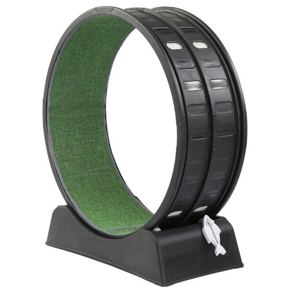 80*34*86CM 黑色 PP 轨道连接片组装 圆形配绿色地毯+1根逗猫棒 15kg 猫跑步机-5