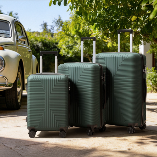 非TSA海关锁三合一 PP拉杆箱 20in 24in 28in PP 墨绿色-2