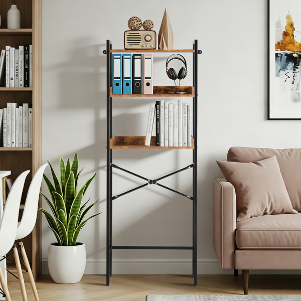 腐木色 刨花板三胺贴面 60*24*162cm 3层带侧边挡板 马桶架-6