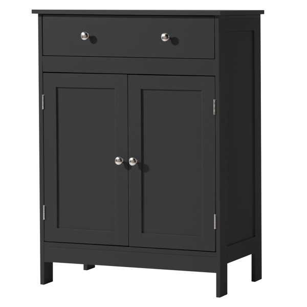 黑色 刨花板三胺贴面 60*30*80cm 双门 单抽 浴室立柜-17