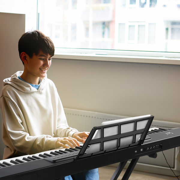 GPP-105/BD-882 88键半重锤键盘 便携式带双管X型支架 黑色 电钢琴 英国-2