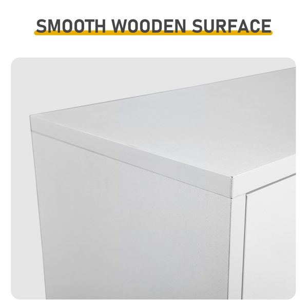藤面3翻斗 鞋柜 刨花板 54*24*135 cm  白色-6