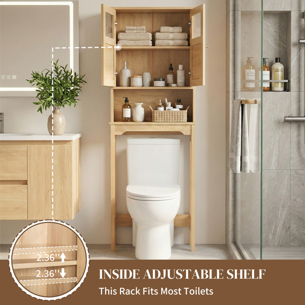 原木色   刨花板三胺贴面带藤面 60*22*170cm 双门 马桶柜-15