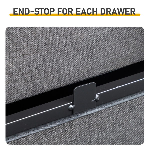 黑色 刨花板+无纺布 贴三胺 133*40*84cm 双排3层6抽带高脚 抽屉柜 饰面布抽柜-6