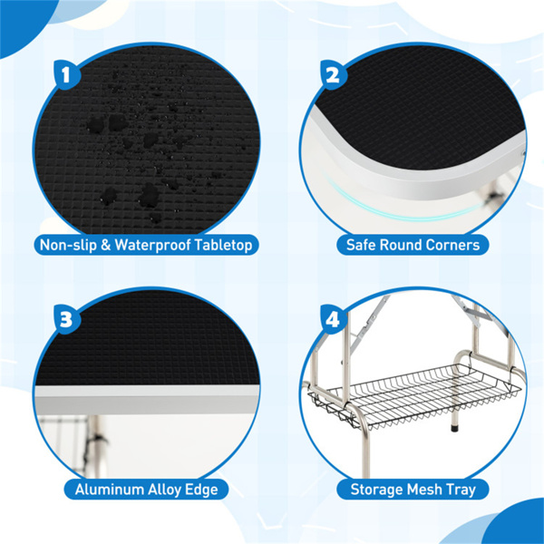 可折叠宠物美容台，带可调节的H形臂，可容纳330磅的小型大型犬-7