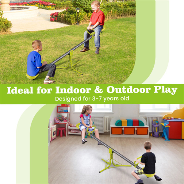 儿童旋转跷跷板70.9“x26.4”x27.6“，塑料和铁管结构，总重154LBS-9