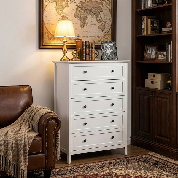 白色浮雕（SG014FD ） P2 刨花板+密度板 三胺 80*40*115cm  拼框 双把手五抽 抽屉柜-6