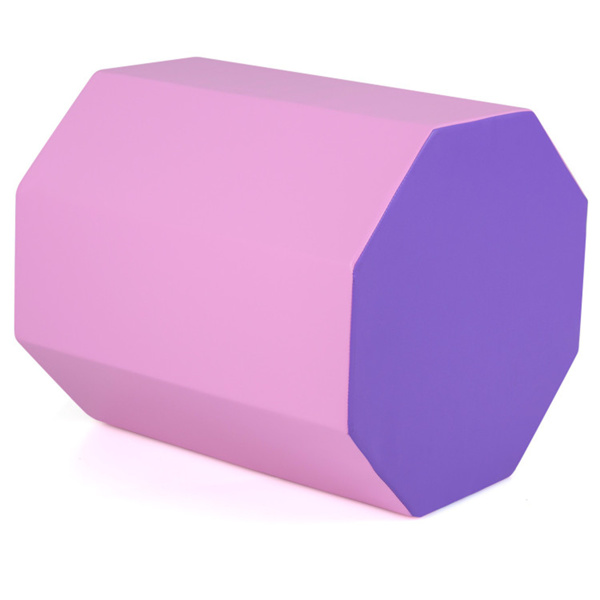 八角翻滚垫，后弯运动训练垫，粉色和紫色人造皮革泡沫垫​-2