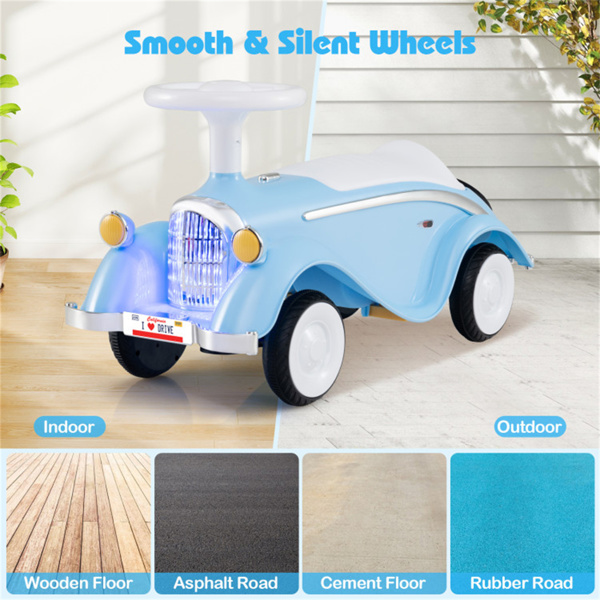 儿童滑车，带LED灯和喇叭的落地玩具（蓝色,19-36个月）-11