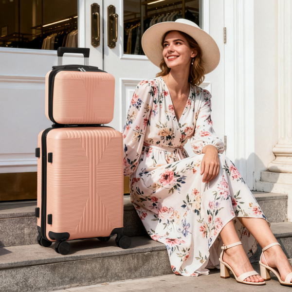 非TSA海关锁二合一 PP拉杆箱 12in 20in PP 粉色-17