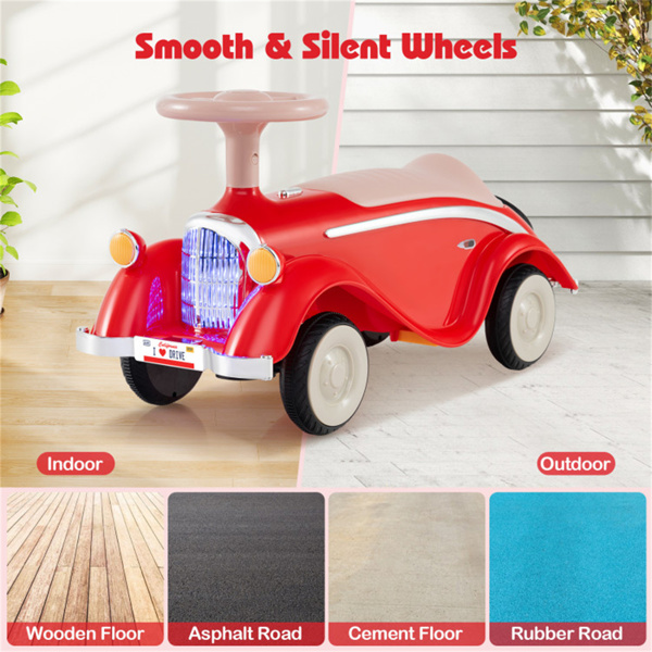 儿童滑车，带LED灯和喇叭的落地玩具（红色,19-36个月）-10