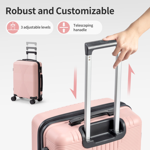 非TSA海关锁二合一 PP拉杆箱 12in 20in PP 玫瑰金色-20