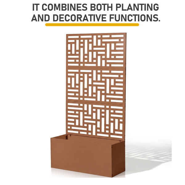 91.5*38*180CM  3层网格拆装式铁花架种植筐 棕色 铁种植-9